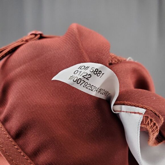 Express Wide Leg Jumpsuit Small Sleeveless Cowl Maroon Bronze Satin Shiny NYE - Picture 10 of 11